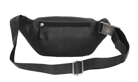 Gürteltasche|Bodybag in Schwarz aus Leder - leder-accessoires.com