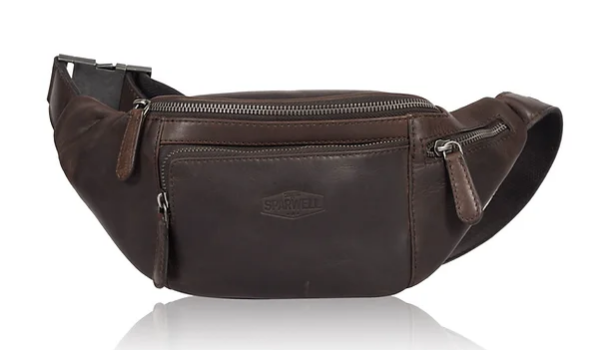 Gürteltasche|Bodybag in Braun aus Leder - leder-accessoires.com