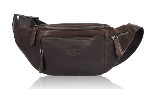 Gürteltasche|Bodybag in Braun aus Leder - leder-accessoires.com