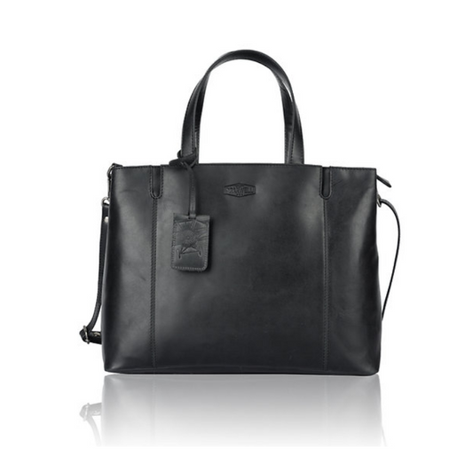 Shopper in Schwarz aus Leder - leder-accessoires.com