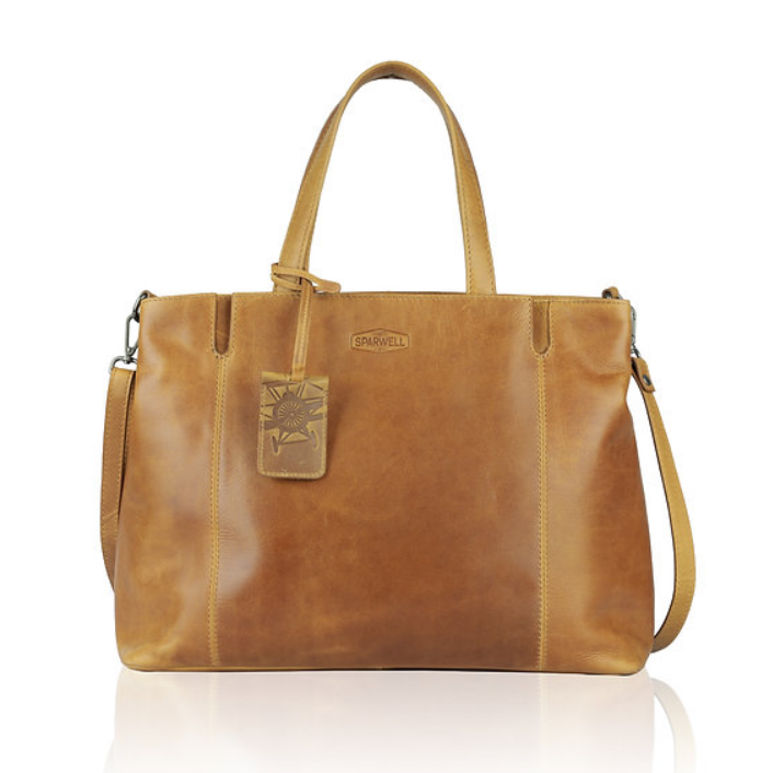 Shopper in Cognac aus Leder - leder-accessoires.com