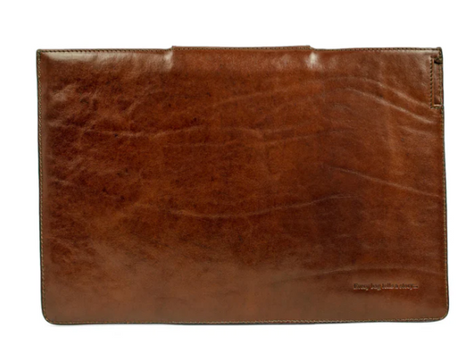 Laptophülle Cognac 13 " aus glänzendem Leder - leder-accessoires.com
