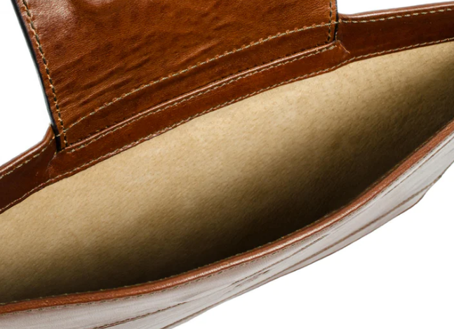 Laptophülle Cognac 13 " aus glänzendem Leder - leder-accessoires.com