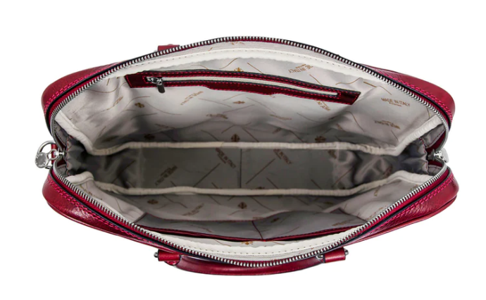 Laptoptasche Rot aus glänzendem Leder - leder-accessoires.com