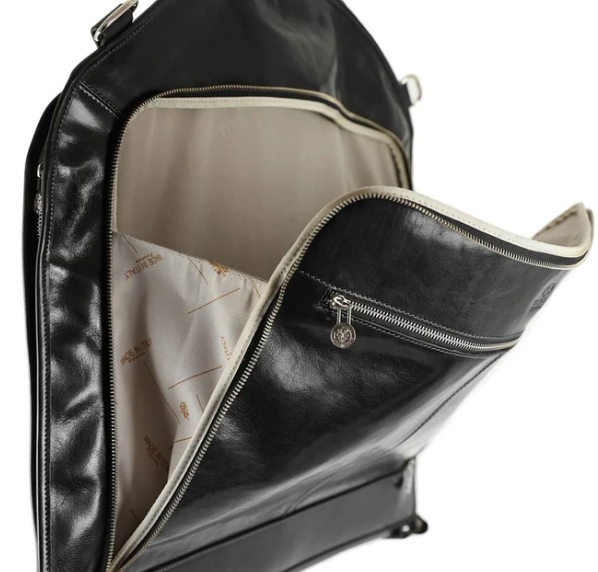 Kleidersack in Schwarz aus Leder - leder-accessoires.com