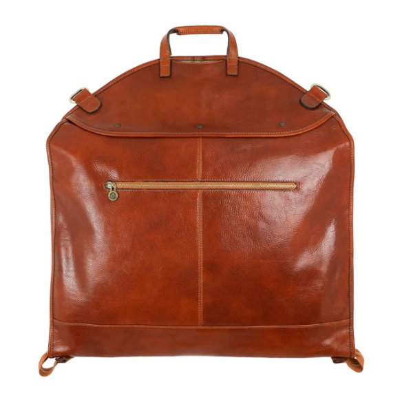 Kleidersack in Cognac aus Leder - leder-accessoires.com