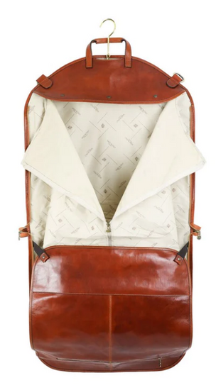 Kleidersack in Cognac aus Leder - leder-accessoires.com