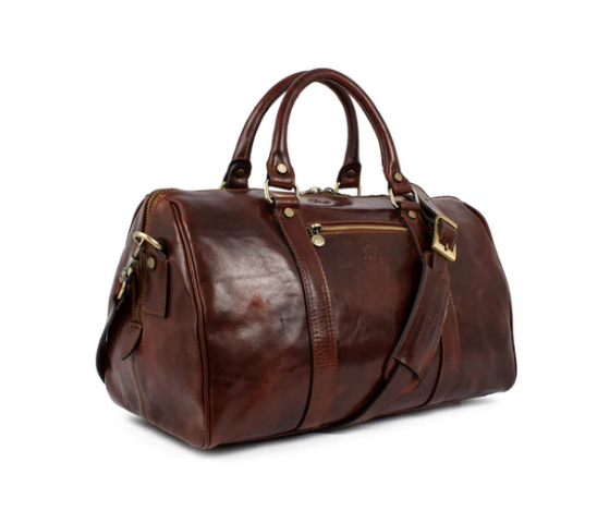 Reisetasche 53cm in Braun aus Leder - leder-accessoires.com