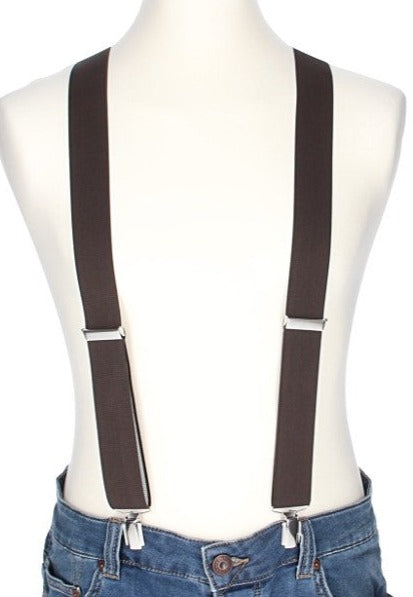 Hosenträger Uni Braun 35mm mit Clipverschluss - leder-accessoires.com