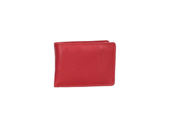 Geldbörse Querformat klein in Rot aus Leder - leder-accessoires.com