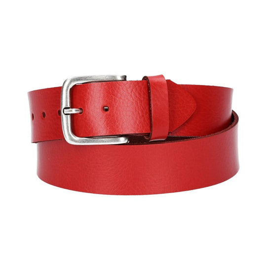 Ledergürtel Kids 30mm in Rot mit Dornschließe in Silber - leder-accessoires.com