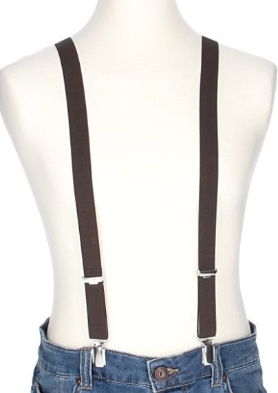 Hosenträger Uni Braun 25mm mit Clipverschluss - leder-accessoires.com