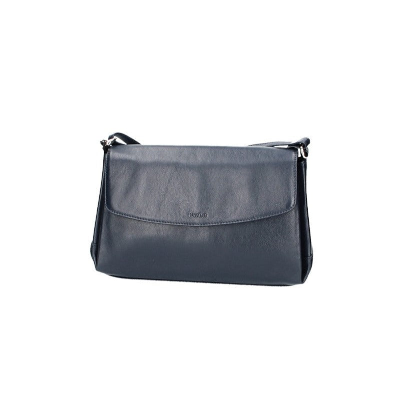 Umhängetasche mit Überschlag in Blau|Marine aus Leder - leder-accessoires.com