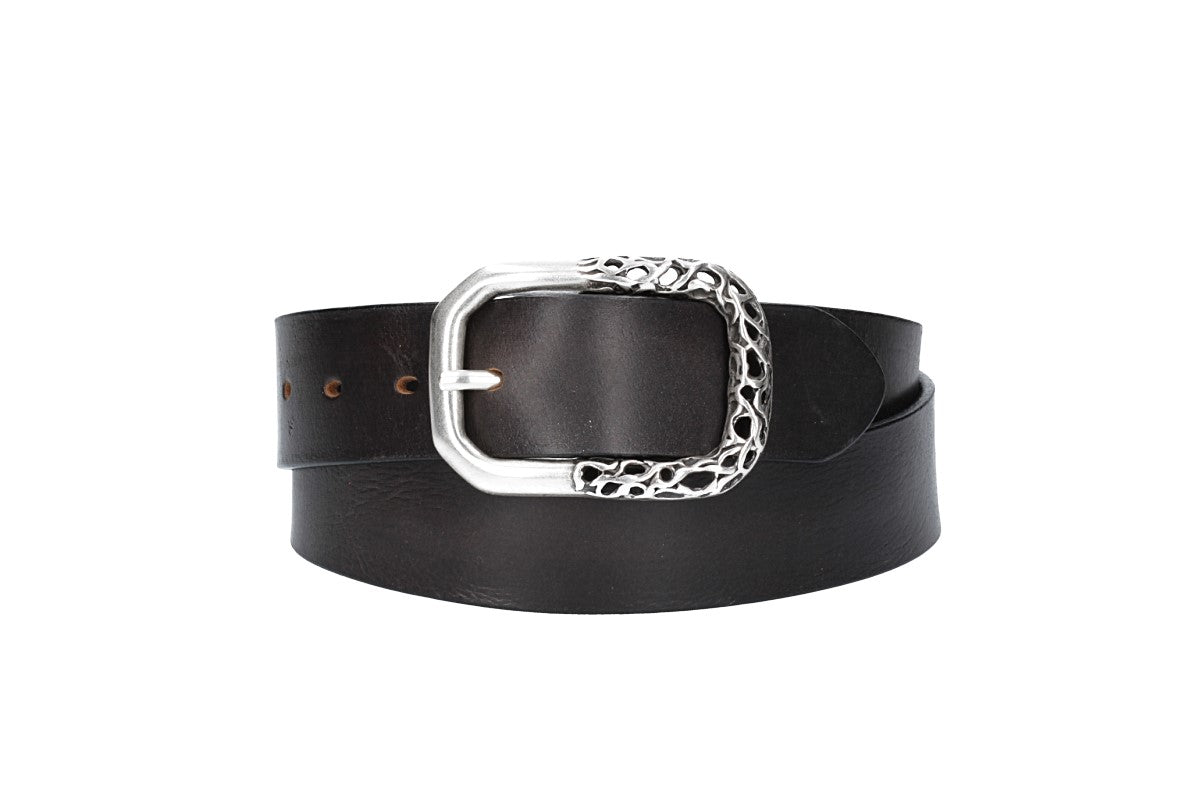 Ledergürtel in Schwarz 40mm mit Schmuck-Vollschließe - leder-accessoires.com
