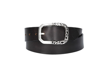 Ledergürtel in Schwarz 40mm mit Schmuck-Vollschließe - leder-accessoires.com