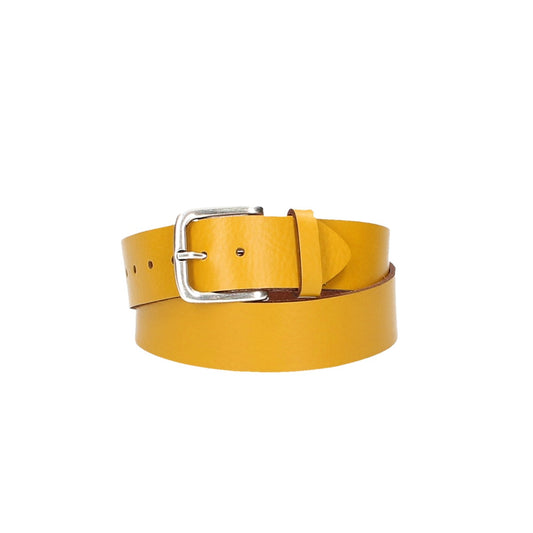 Ledergürtel Kids 30mm in Ocker|Senfgelb mit Dornschließe in Silber - leder-accessoires.com