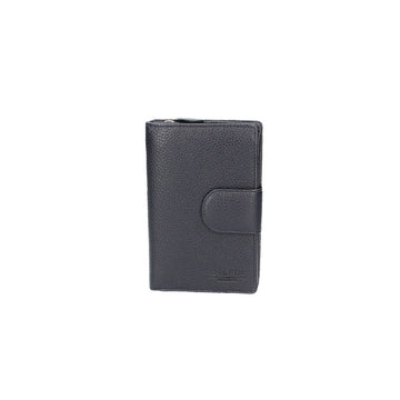 Damenbörse mit Riegel in Blau aus Leder - leder-accessoires.com