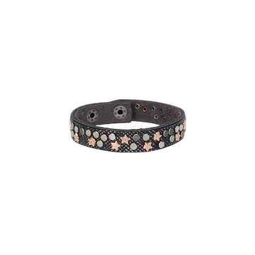 Armband Blau|Metallic mit Nieten aus Leder - leder-accessoires.com