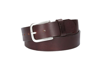 Ledergürtel Rot|Bordeaux 40mm mit Dornschließe in Silber - leder-accessoires.com
