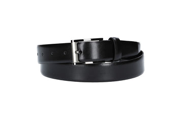 Herren-|Anzugsgürtel 30mm in Schwarz mit Dornschließe im Bicoloreffekt - leder-accessoires.com