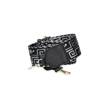 Taschenriemen | Wechselriemen mit Karabiner in Schwarz-Metallic - leder-accessoires.com