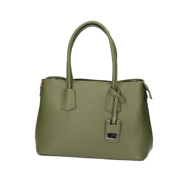 Schultertasche in Grün|Olive aus Leder - leder-accessoires.com