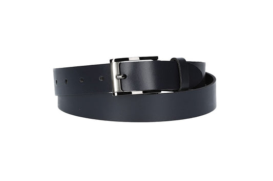 Herren-|Anzugsgürtel 30mm in Marine|Dunkelblau mit Dornschließe in Silber - leder-accessoires.com