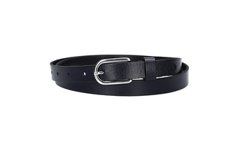 Damen-|Taillengürtel 20mm in Marine|Dunkelblau mit Dornschließe in Glanz - leder-accessoires.com