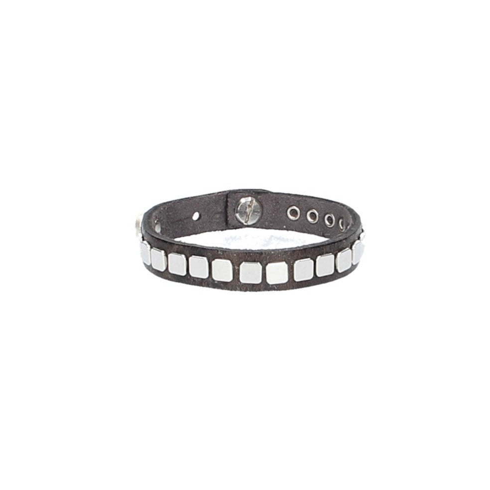 Armband Braun mit Nieten aus Leder - leder-accessoires.com