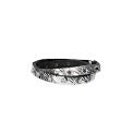 Armband zweifach Silber mit Sternennieten aus Leder - leder-accessoires.com