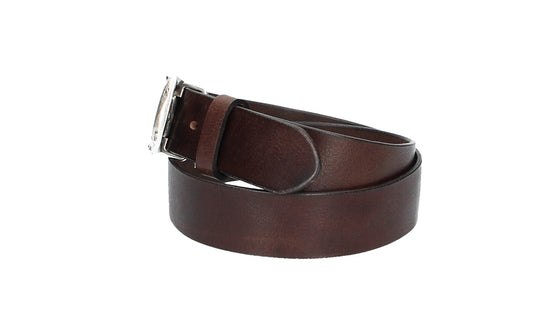 Ledergürtel Braun 40mm mit Koppelschließe in Used Optik - leder-accessoires.com