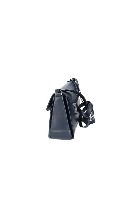 Umhängetasche mit Überschlag in Blau|Marine aus Leder - leder-accessoires.com