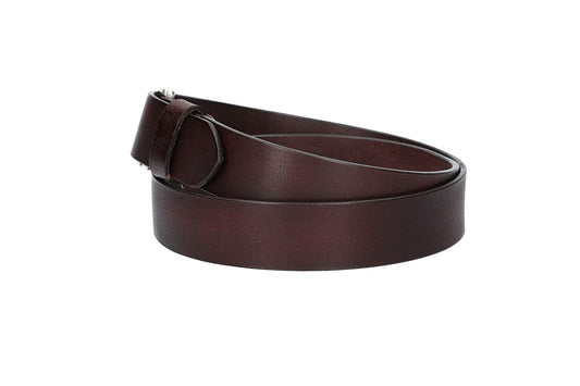 Ledergürtel Rot 35mm mit Dornschließe in Silber - leder-accessoires.com