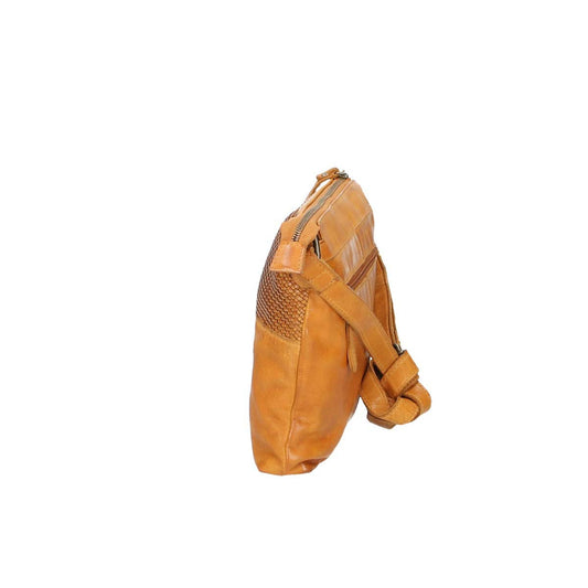 Umhängetasche in Gelb mit Muster aus Leder - leder-accessoires.com