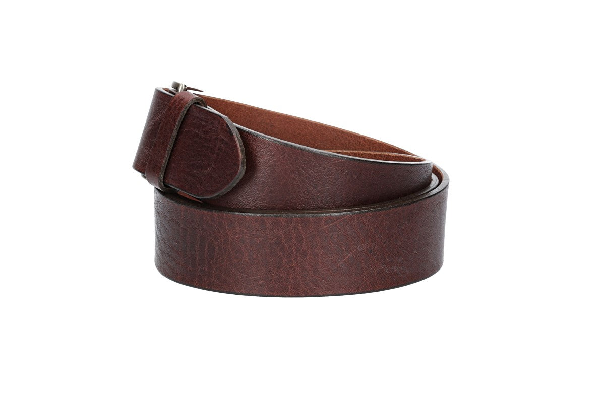 Ledergürtel Überlänge Braun 40mm mit glänzender Schließe in Silber - leder-accessoires.com