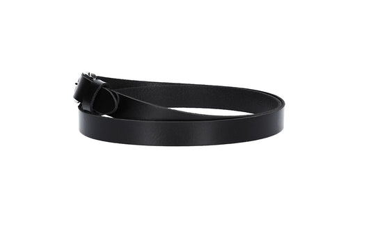 Damen-|Taillengürtel 20mm in Schwarz mit Dornschließe in Glanz - leder-accessoires.com