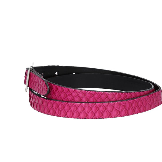 Schlangenledergürtel 20mm Pink und Schließe in Silber - leder-accessoires.com