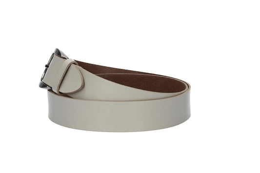 Damengürtel 35mm in Creme|Beige mit Dornschließe in Hufeisenform - leder-accessoires.com
