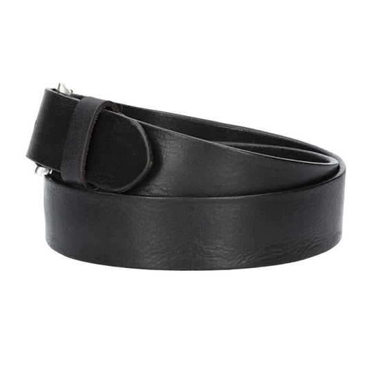 Ledergürtel Schwarz  40mm mit Dornschließe in Silber - leder-accessoires.com