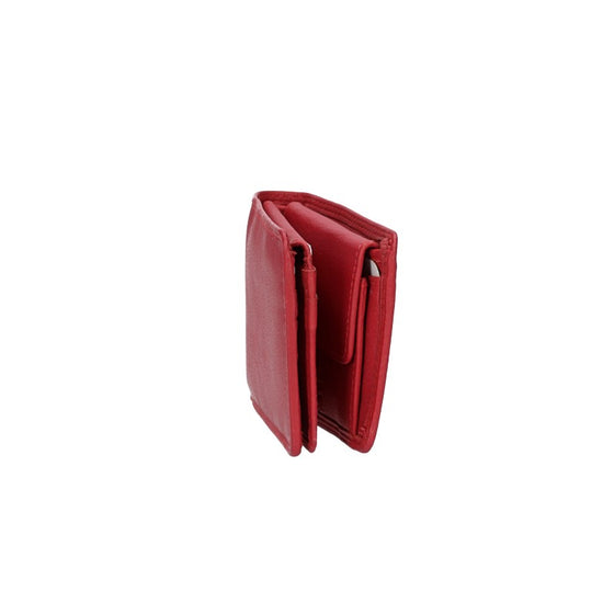Geldbörse Querformat klein in Rot aus Leder - leder-accessoires.com