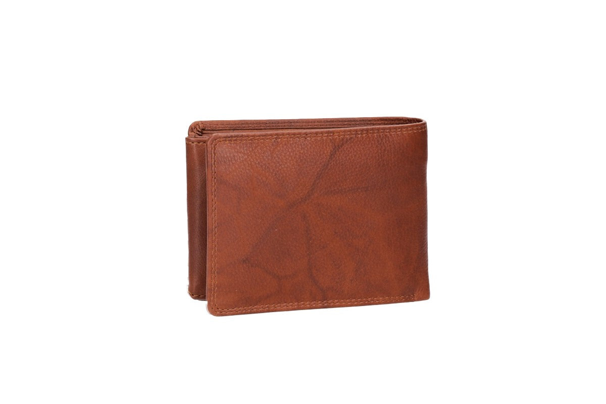 Geldbörse Querformat mit Riegel in Cognac aus Leder - leder-accessoires.com