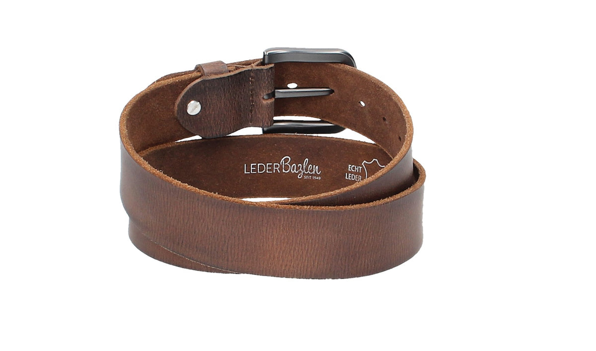 Ledergürtel Braun 40mm mit Dornschließe in Schwarz - leder-accessoires.com