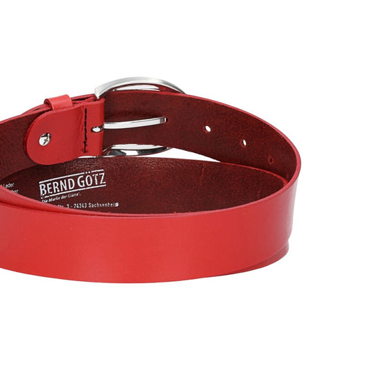 Damengürtel 35mm in Rot mit Dornschließe in Hufeisenform - leder-accessoires.com