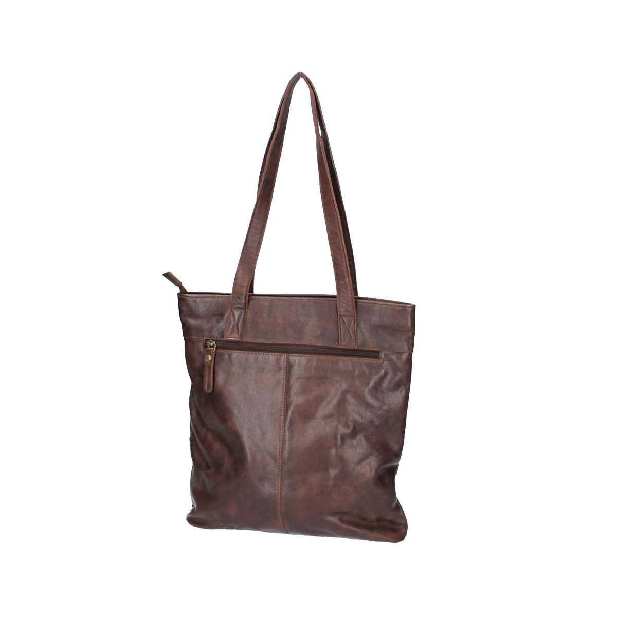 Ledershopper in Braun mit verschiedenen Mustern aus Leder - leder-accessoires.com