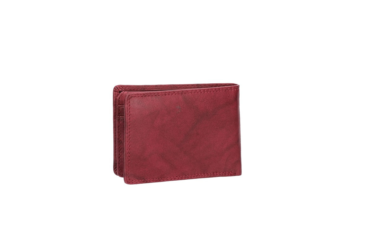Geldbörse Querformat klein in Beere|Bordeaux aus Leder - leder-accessoires.com