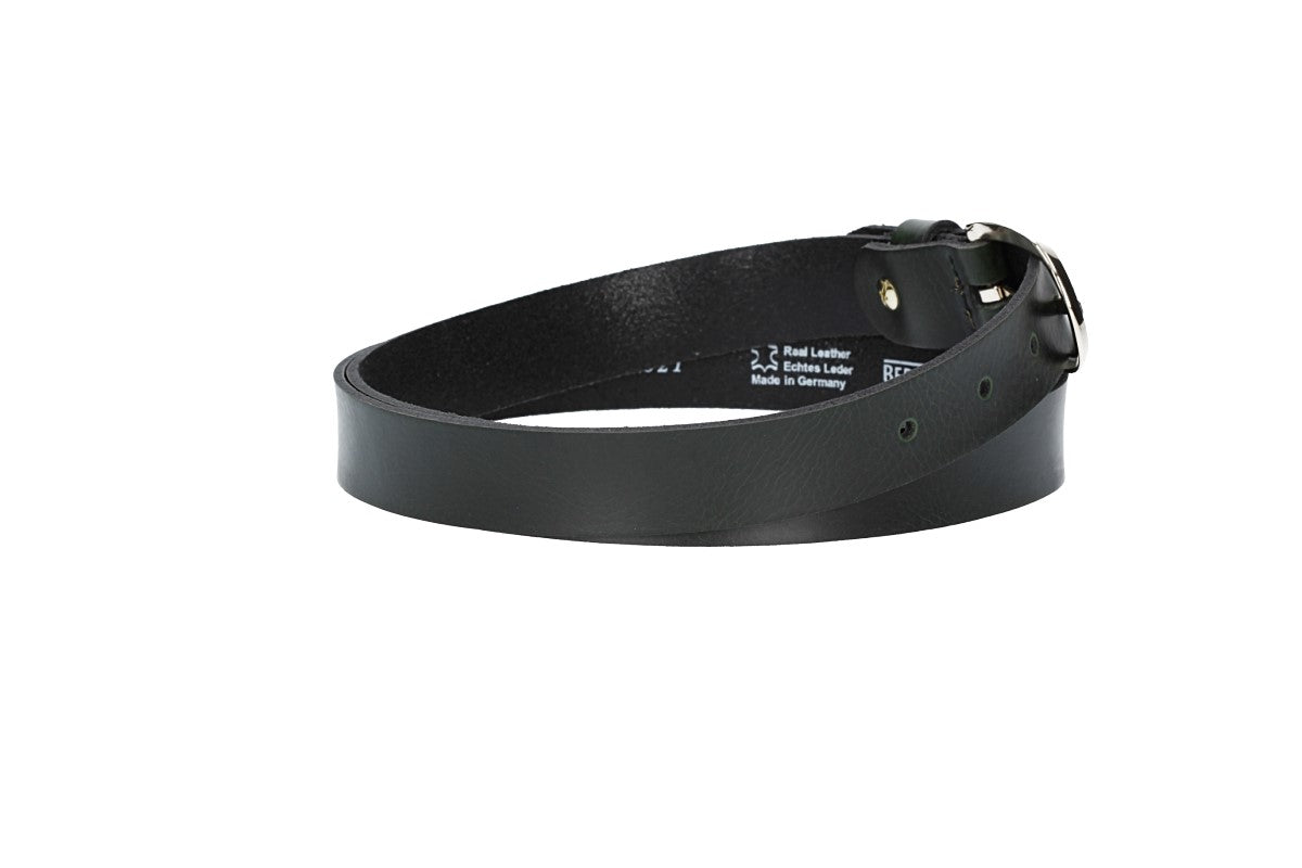 Damengürtel 25mm in Dunkelbraun mit Dornschließe in Lightgold - leder-accessoires.com