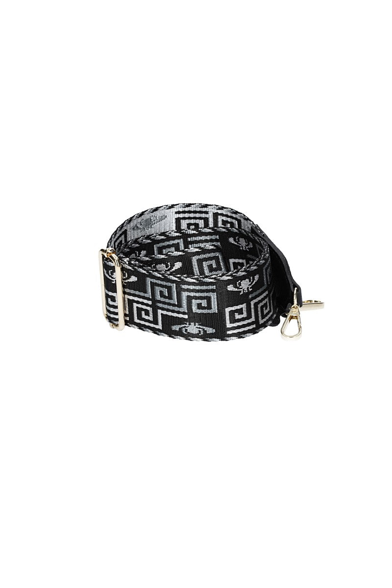 Taschenriemen | Wechselriemen mit Karabiner in Schwarz-Metallic - leder-accessoires.com