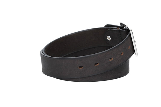 Ledergürtel Schwarz 35mm mit Vollschließe in Silber - leder-accessoires.com