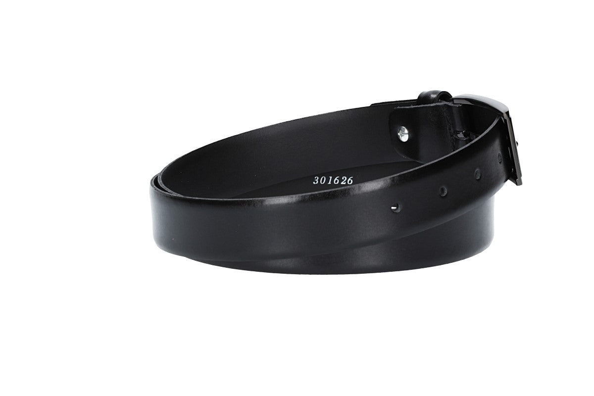 Herren-|Anzugsgürtel 30mm in Schwarz mit Dornschließe im Bicoloreffekt - leder-accessoires.com