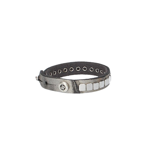 Armband Silber mit Nieten aus Leder - leder-accessoires.com
